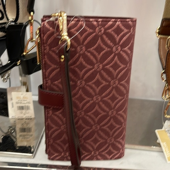 Michael Kors Jet Set Travel Large Double-Zip Wristlet-Wallet-PhoneHolder Oxblood - Picture 4 of 16